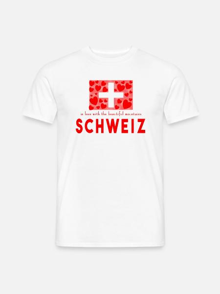 Switzerland Hearts - Men's T-Shirt - white