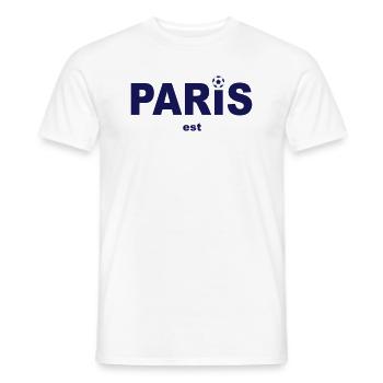 PARIS EST... - T-shirt homme - blanc - Devant - AI Model Male 178 dark (178cm)