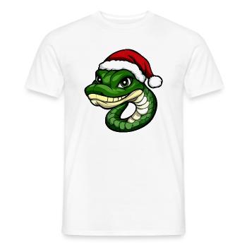 Schlangen Weihnachten - Männer T-Shirt - Weiß - Vorne - AI Model Male 178 dark (178cm)