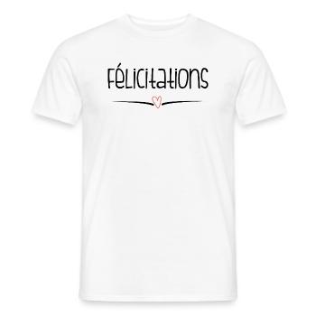 WELL DONE. CONGRATULATIONS. BIRTH. ANNIVERSARY. FERRY - Men's T-Shirt - white - Front - AI Model Male 178 dark (178cm)