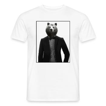 Bear in a suit - Men's T-Shirt - white - Front - AI Model Male 178 dark (178cm)