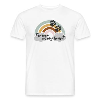 forever in my heart - Men's T-Shirt - white - Front - AI Model Male 178 dark (178cm)