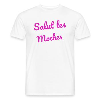 salut moches femme humour phrases drôles - T-shirt homme - blanc - Devant - AI Model Male 178 dark (178cm)