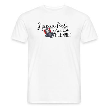 j peux pas j ai la flemme - T-shirt homme - blanc - Devant - AI Model Male 178 dark (178cm)