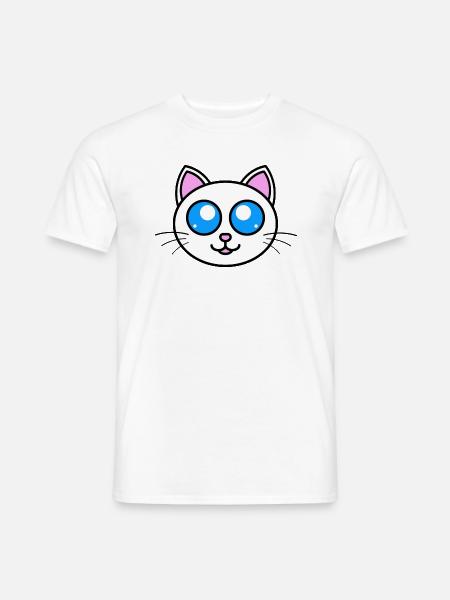 Süße Katze Weiß - Männer T-Shirt - Weiß