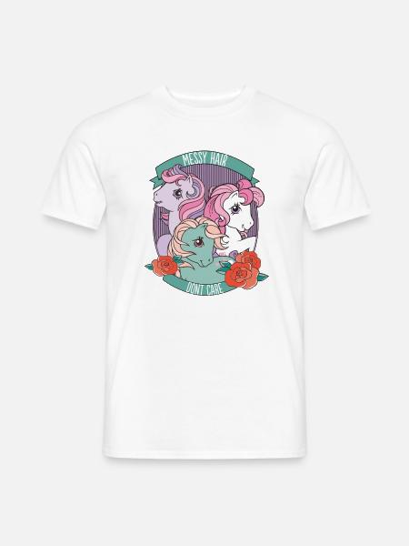 My Little Pony Retro Messy Hair Don't Care - Heren T-shirt - wit