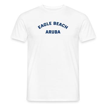 Eagle Beach - Aruba - Oranjestad - Dutch Caribbean - Men's T-Shirt - white - Front - AI Model Male 178 dark (178cm)