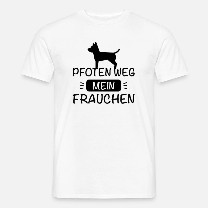 Pfoten weg - Mein Frauchen ! - Männer T-Shirt - Weiß