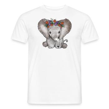 Baby Elephant - Men's T-Shirt - white - Front - AI Model Male 178 dark (178cm)