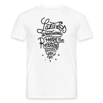 TIRED LAZY SLOTHS TIRED SLEEP LAZY SAYINGS - Men's T-Shirt - white - Front - AI Model Male 178 dark (178cm)