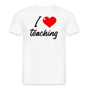 I love Teaching - T-shirt homme - blanc - Devant - AI Model Male 178 dark (178cm)
