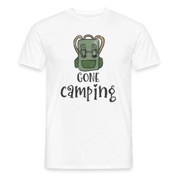 CAMPING TRAVEL BACKPACK SUITCASE HOLIDAY TOUR MOTIF - Men's T-Shirt - white - Front - AI Model Male 178 dark (178cm)
