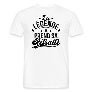 La Légende Prend Sa Retraite - T-shirt homme - blanc - Devant - AI Model Male 178 dark (178cm)