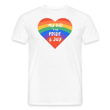 Chemise LGBTQ Heart Pride Joie pour un parent fier - T-shirt homme - blanc - Devant - AI Model Male 178 dark (178cm)