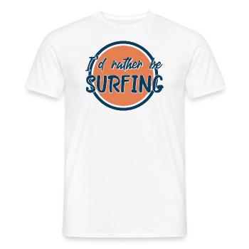 I'd rather be surfing, retro logo design - Men's T-Shirt - white - Front - AI Model Male 178 dark (178cm)