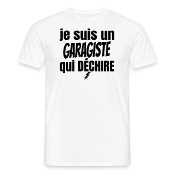 je suis un garagiste qui déchire - T-shirt homme - blanc - Devant - AI Model Male 178 dark (178cm)