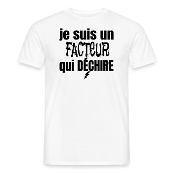 facteur qui déchire - T-shirt homme - blanc - Devant - AI Model Male 178 dark (178cm)