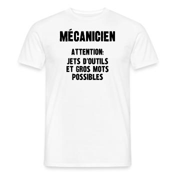 mécanicien - T-shirt homme - blanc - Devant - AI Model Male 178 dark (178cm)
