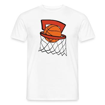 Basketball mit Basketballkorb - Männer T-Shirt - Weiß - Vorne - AI Model Male 178 dark (178cm)