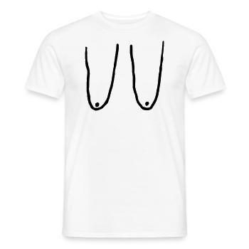 Boobs boobs chest - Men's T-Shirt - white - Front - AI Model Male 178 dark (178cm)