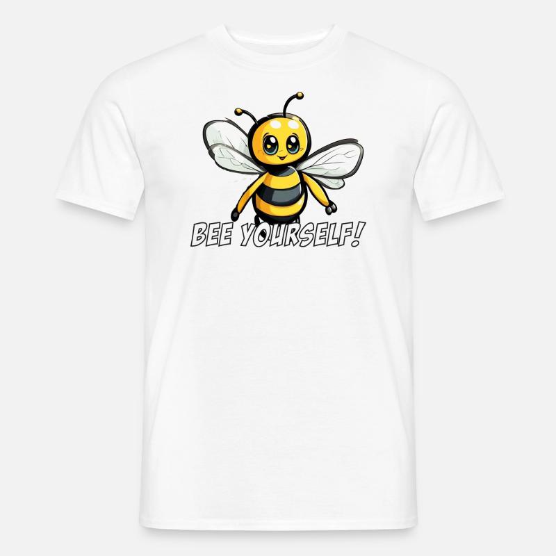 bee yourself happy bee - Männer T-Shirt - Weiß