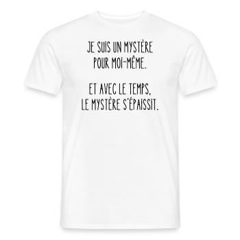 je suis un mystère pour moi-même - T-shirt homme - blanc - Devant - AI Model Male 178 dark (178cm)