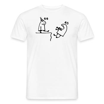44 ans : Adieu âge 43 ans, Joyeux 44e anniversaire - T-shirt homme - blanc - Devant - AI Model Male 178 dark (178cm)