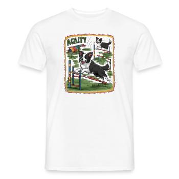 Dog Sport Agility Border Collie - Men's T-Shirt - white - Front - AI Model Male 178 dark (178cm)