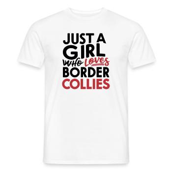 Juste une fille qui aime les border collies Mädchen - T-shirt homme - blanc - Devant - AI Model Male 178 dark (178cm)