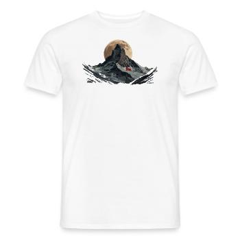 Berg Matterhorn Horu T-Shirt Damen Herren Kinder - Männer T-Shirt - Weiß - Vorne - AI Model Male 178 dark (178cm)