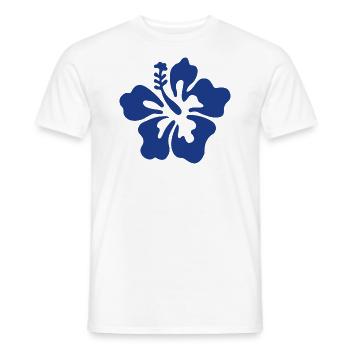 Hibiscus Flower - Blue - Männer T-Shirt - Weiß - Vorne - AI Model Male 178 dark (178cm)