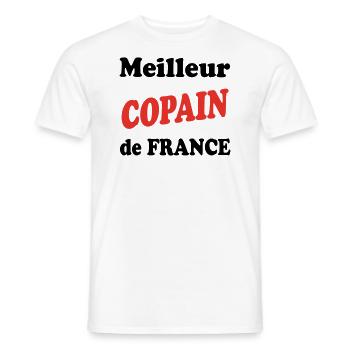 Meilleur COPAIN de france - T-shirt homme - blanc - Devant - AI Model Male 178 dark (178cm)
