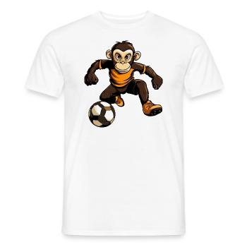 Monkey Soccer - Men's T-Shirt - white - Front - AI Model Male 178 dark (178cm)