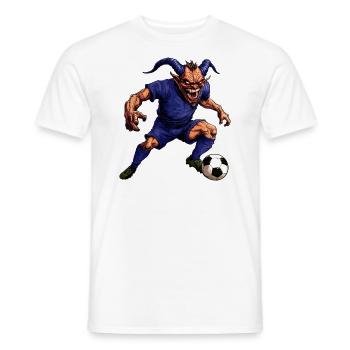 Teufel Fussballer - Männer T-Shirt - Weiß - Vorne - AI Model Male 178 dark (178cm)