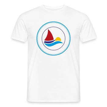 sailboat - Men's T-Shirt - white - Front - AI Model Male 178 dark (178cm)