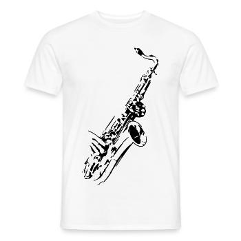 Saxophon Musikinstrument Musiker Band Horn * - Männer T-Shirt - Weiß - Vorne - AI Model Male 178 dark (178cm)