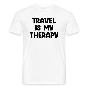 Voyager est ma thérapie - T-shirt homme - blanc - Devant - AI Model Male 178 dark (178cm)