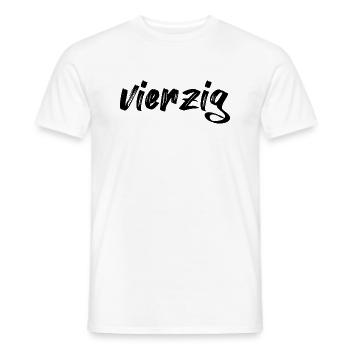 vierzig 40 Schriftzug - Männer T-Shirt - Weiß - Vorne - AI Model Male 178 dark (178cm)