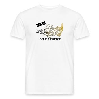 Zanderangeln F.I.S.H. gold black - Männer T-Shirt - Weiß - Vorne - AI Model Male 178 dark (178cm)