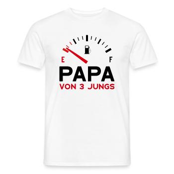 PAPA DREI JUNGEN VATER 3 SÖHNE VATERTAG - Männer T-Shirt - Weiß - Vorne - AI Model Male 178 dark (178cm)