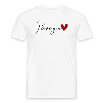 Je t’aime Je t’aime coeur rouge - T-shirt homme - blanc - Devant - AI Model Male 178 dark (178cm)