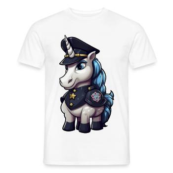 Licorne de la police - T-shirt homme - blanc - Devant - AI Model Male 178 dark (178cm)