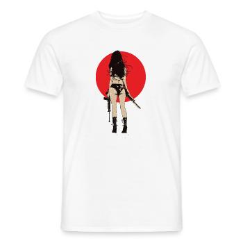 Femme de fusil - T-shirt homme - blanc - Devant - AI Model Male 178 dark (178cm)