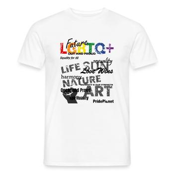 Célébrer l’amour et la diversité - T-shirt homme - blanc - Devant - AI Model Male 178 dark (178cm)