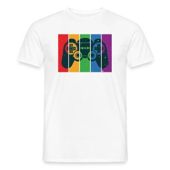 Vintage Retro Gaming Controller - Männer T-Shirt - Weiß - Vorne - AI Model Male 178 dark (178cm)
