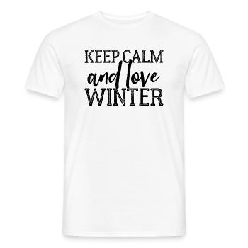 Keep Calm and Love Winter - T-shirt homme - blanc - Devant - AI Model Male 178 dark (178cm)