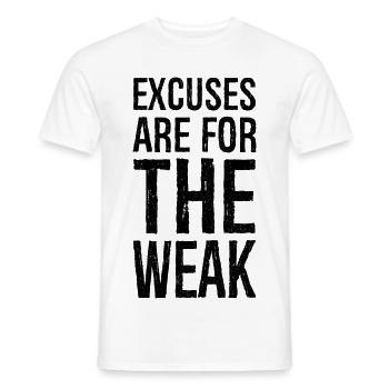 les excuses sont pour les faibles - T-shirt homme - blanc - Devant - AI Model Male 178 dark (178cm)