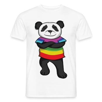 Panda Rainbow Pride with Attitude - Men's T-Shirt - white - Front - AI Model Male 178 dark (178cm)