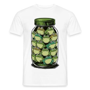 Froschglas: Verspielter Amphibienstapel - Männer T-Shirt - Weiß - Vorne - AI Model Male 178 dark (178cm)