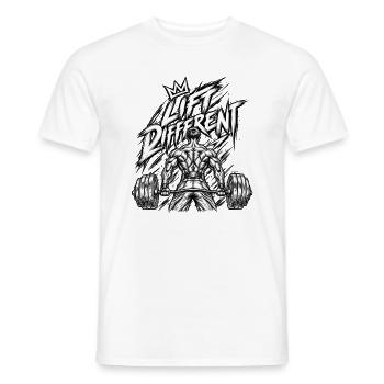 Anders heben – Schweres Gewichtheben - Männer T-Shirt - Weiß - Vorne - AI Model Male 178 dark (178cm)